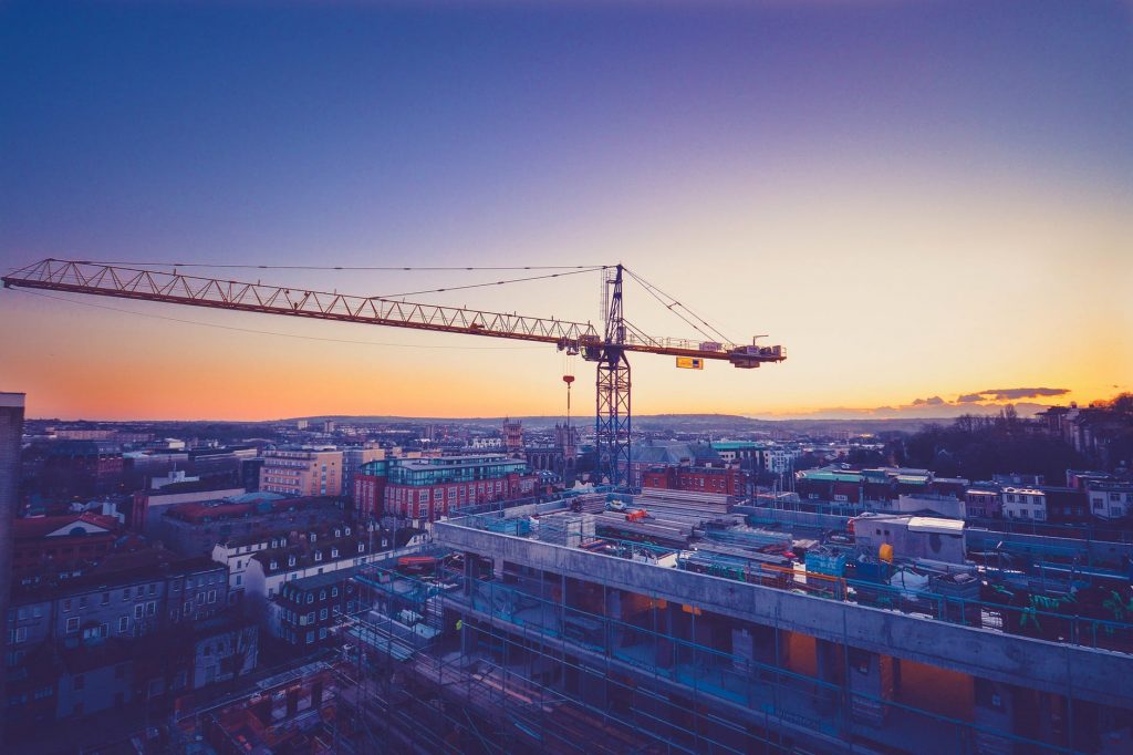 city-night-sun-construction